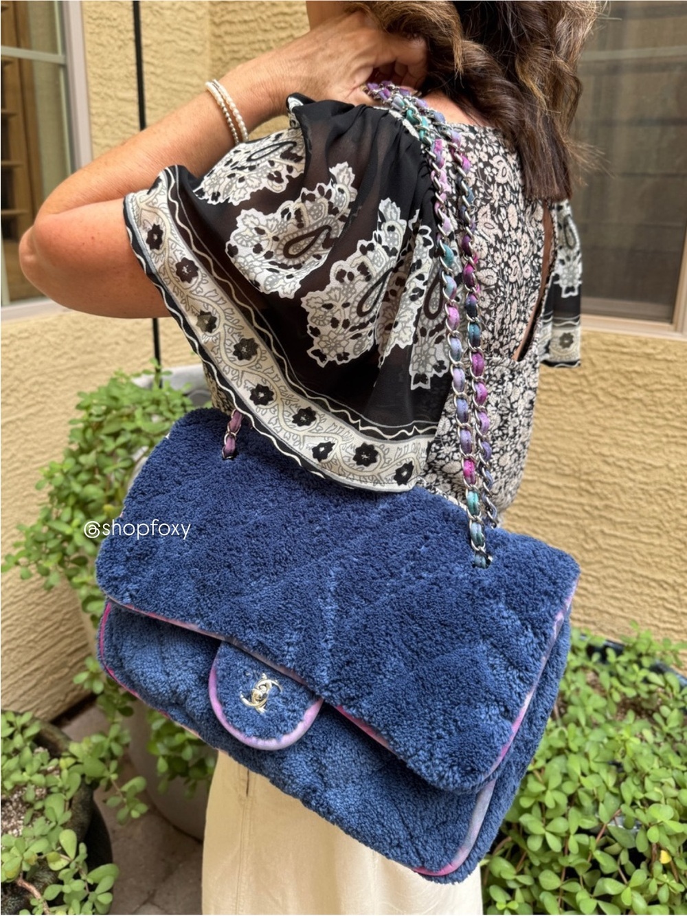 Chanel Terry Cloth Maxi Flap Bag